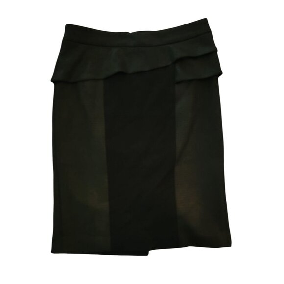 Callia Solezia Black Pencil Skirt With Ruffle Waistband & Back Zip Closure - Picture 1 of 3